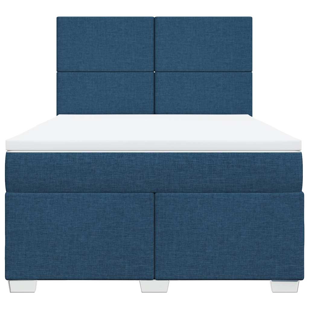 Sommier à lattes de lit avec matelas Bleu 140x190 cm Tissu - XIOS