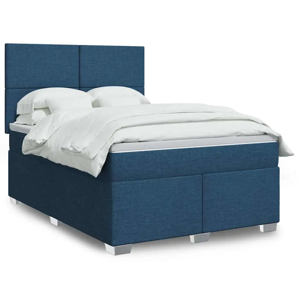 Sommier à lattes de lit avec matelas Bleu 140x190 cm Tissu - XIOS