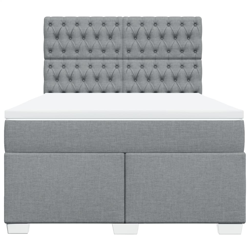 Sommier à lattes de lit avec matelas Gris clair 140x190cm Tissu - XIOS