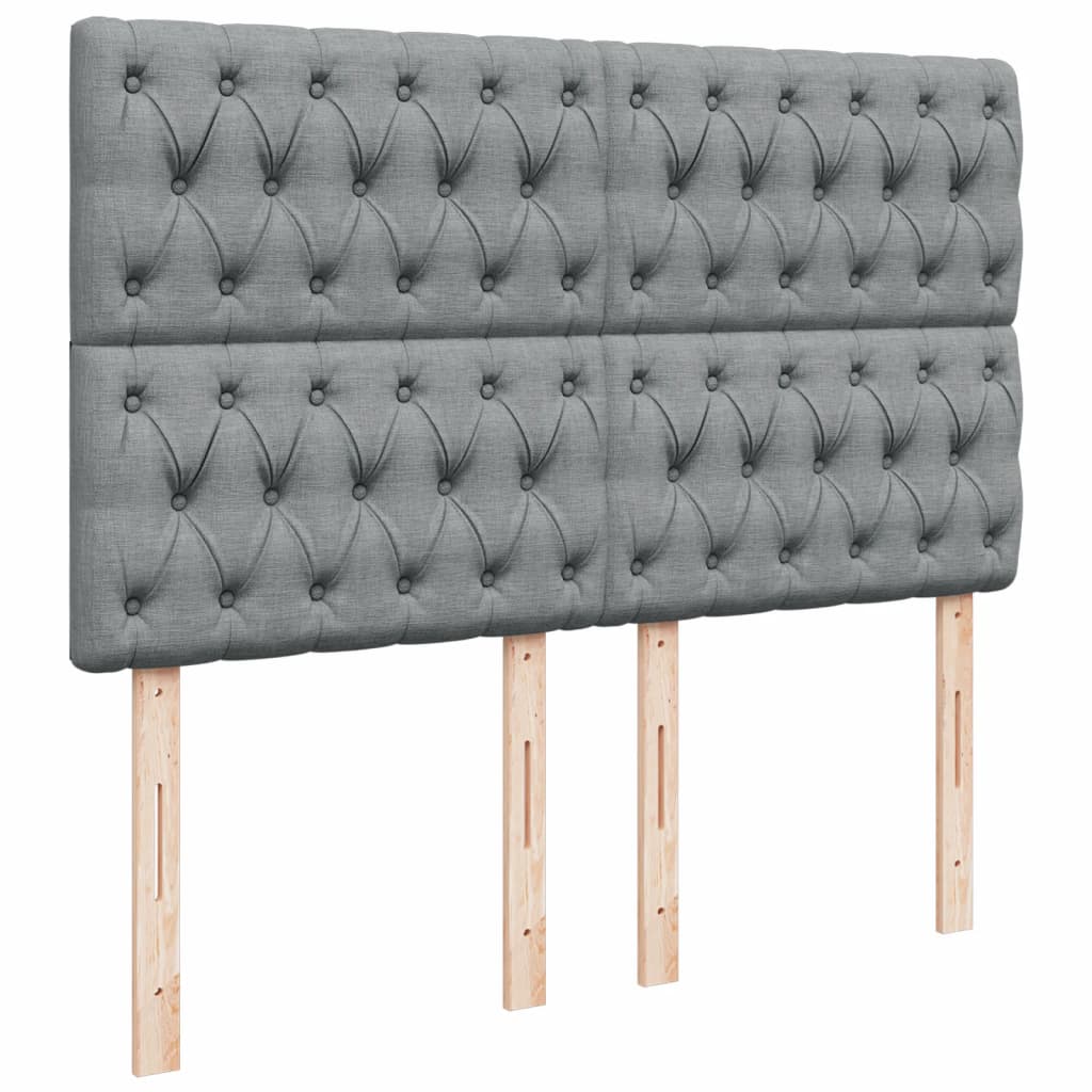 Sommier à lattes de lit avec matelas Gris clair 140x190cm Tissu - XIOS