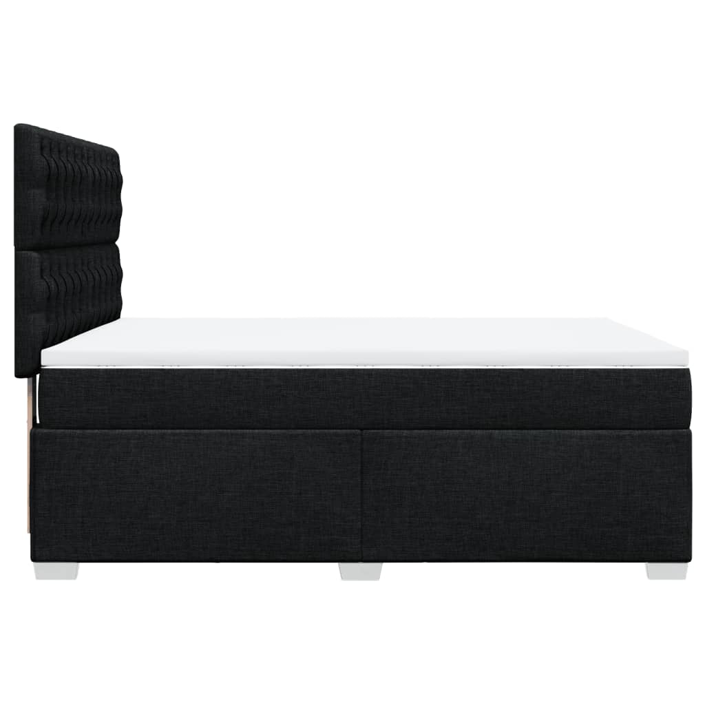 Sommier à lattes de lit avec matelas Noir 140x190 cm Tissu - XIOS