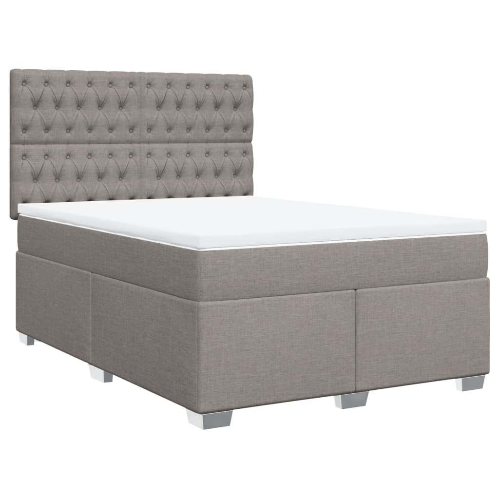Sommier à lattes de lit avec matelas Taupe 140x190 cm Tissu - XIOS