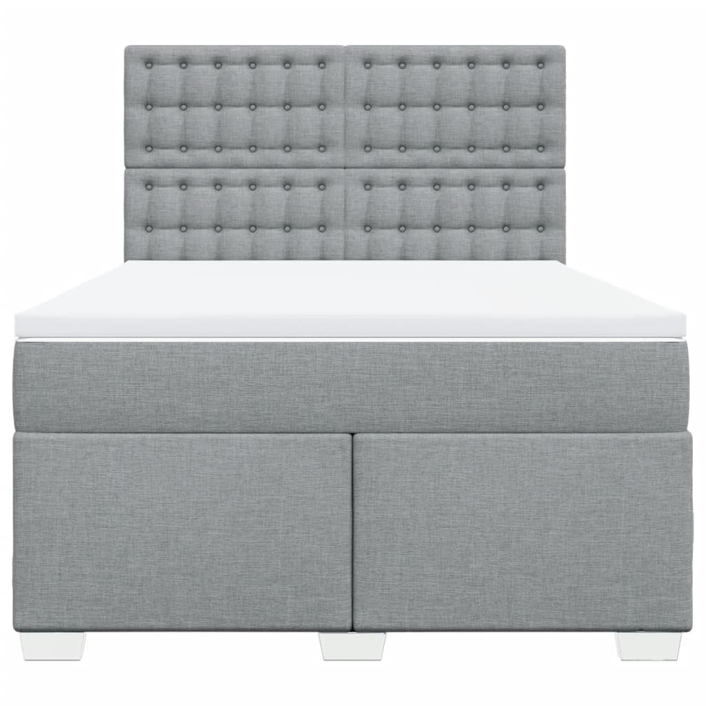 Sommier à lattes de lit avec matelas Gris clair 140x190cm Tissu - XIOS