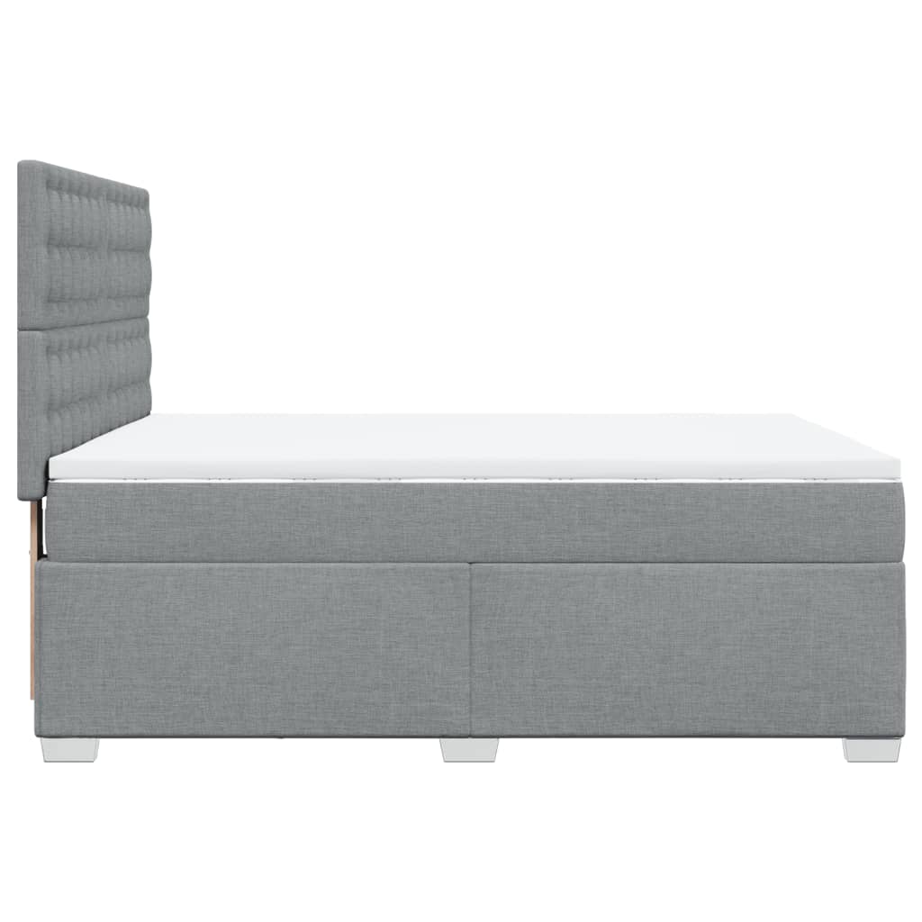 Sommier à lattes de lit avec matelas Gris clair 140x190cm Tissu - XIOS