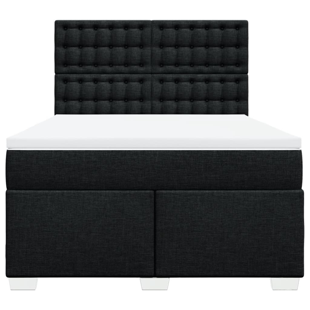 Sommier à lattes de lit avec matelas Noir 140x190 cm Tissu - XIOS