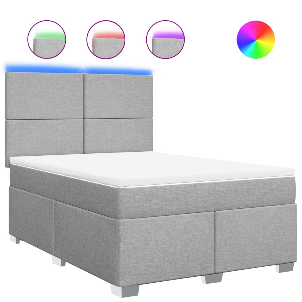 Sommier à lattes de lit avec matelas Gris clair 140x200cm Tissu - XIOS