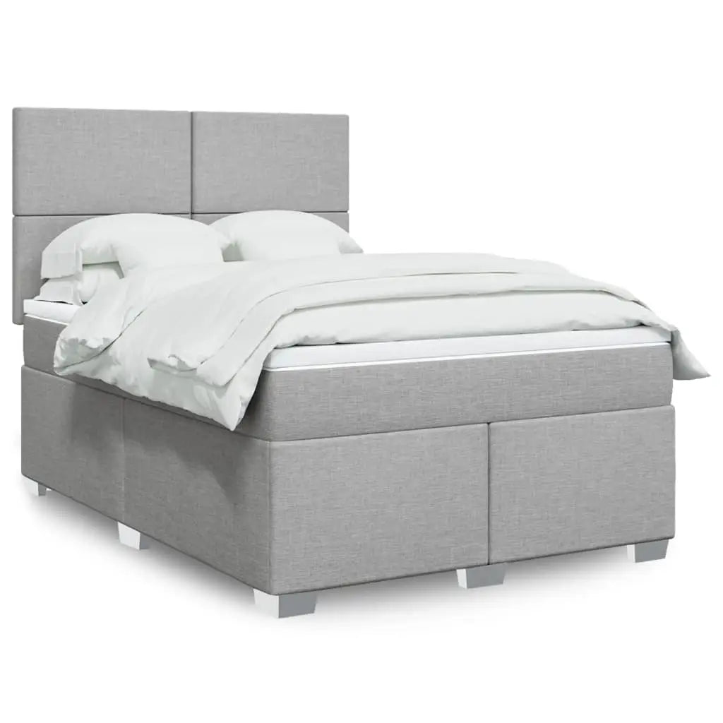 Sommier à lattes de lit avec matelas Gris clair 140x200cm Tissu - XIOS