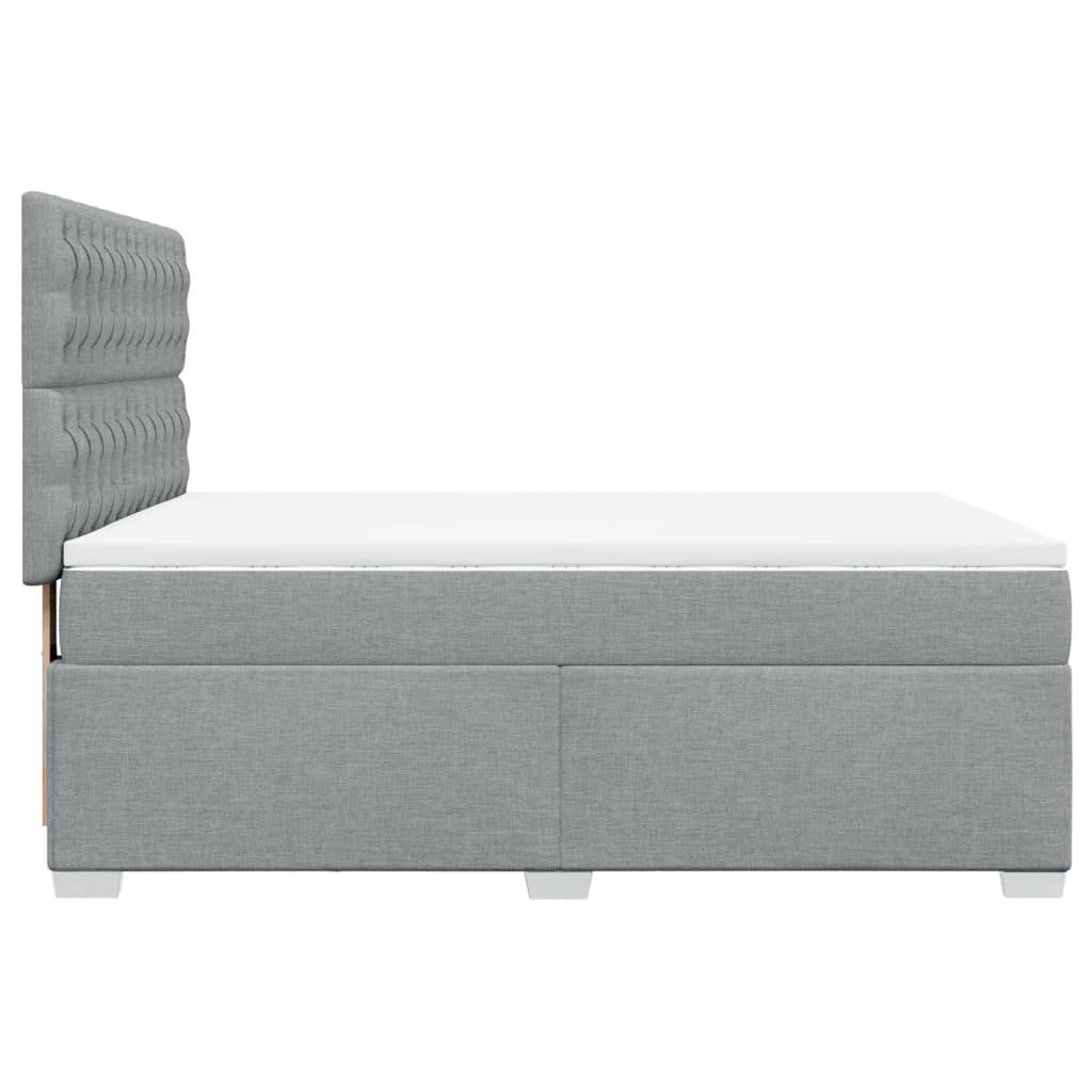 Sommier à lattes de lit avec matelas Gris clair 140x200cm Tissu - XIOS