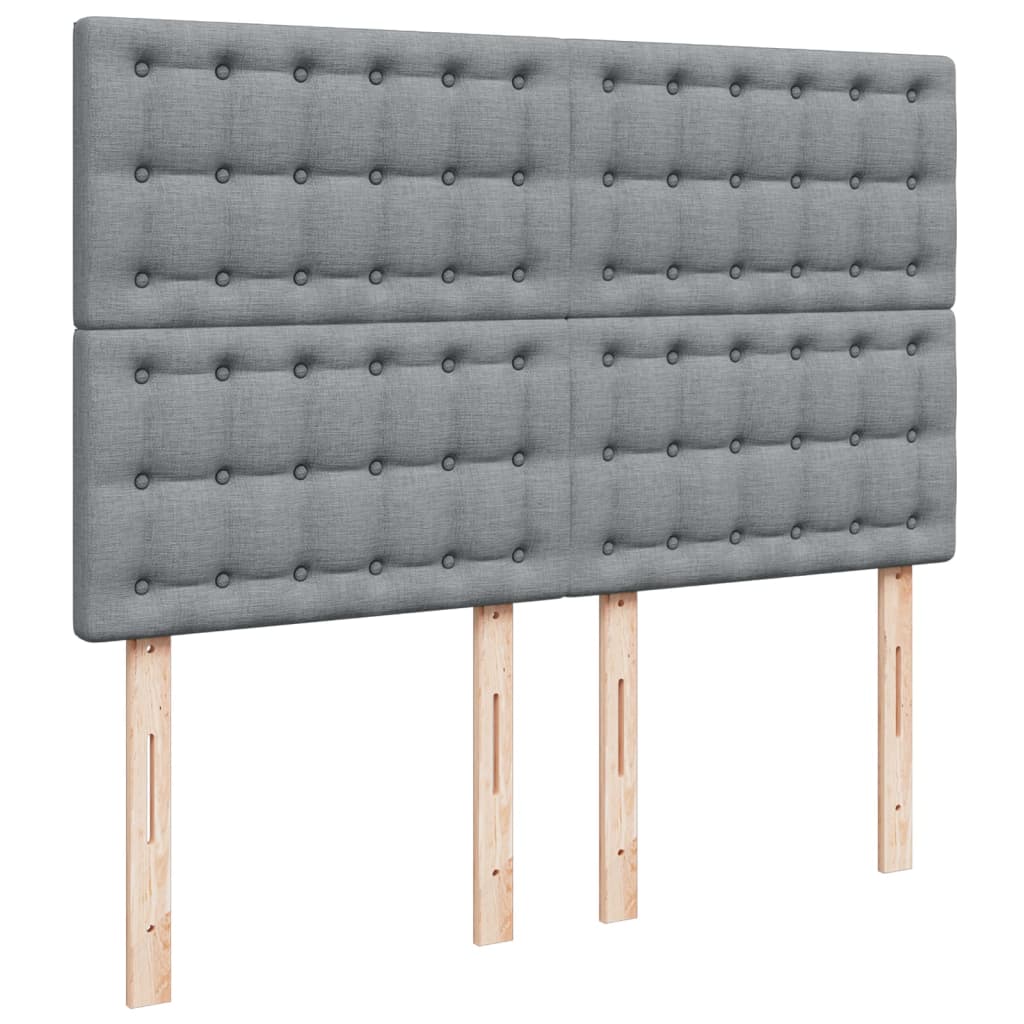 Sommier à lattes de lit avec matelas Gris clair 140x200cm Tissu - XIOS