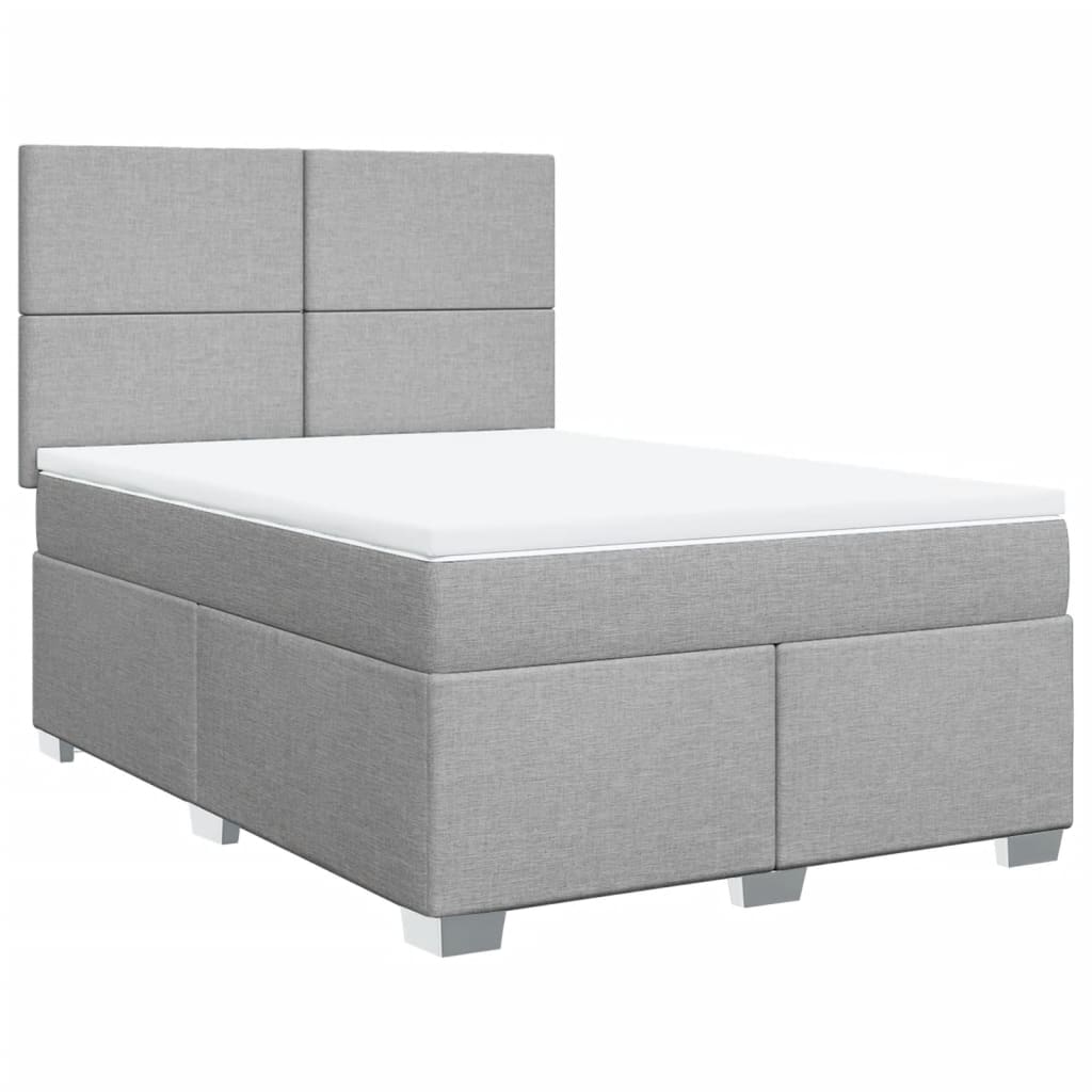 Sommier à lattes de lit avec matelas Gris clair 160x200cm Tissu - XIOS