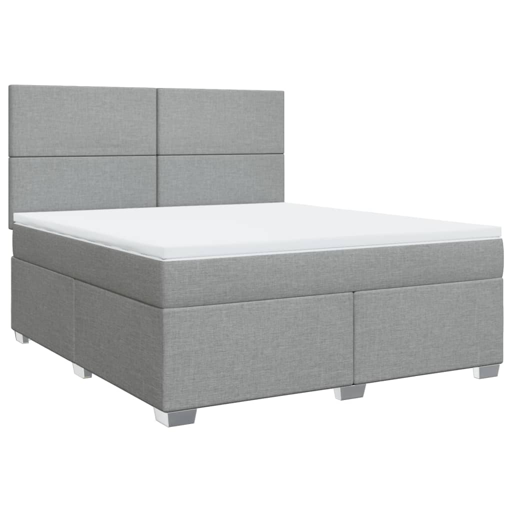 Sommier à lattes de lit avec matelas Gris clair 180x200cm Tissu - XIOS