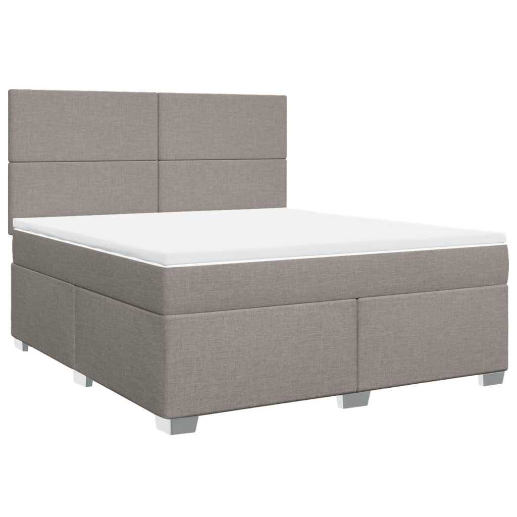 Sommier à lattes de lit avec matelas Taupe 180x200 cm Tissu - XIOS