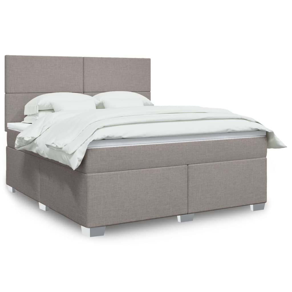 Sommier à lattes de lit avec matelas Taupe 180x200 cm Tissu - XIOS