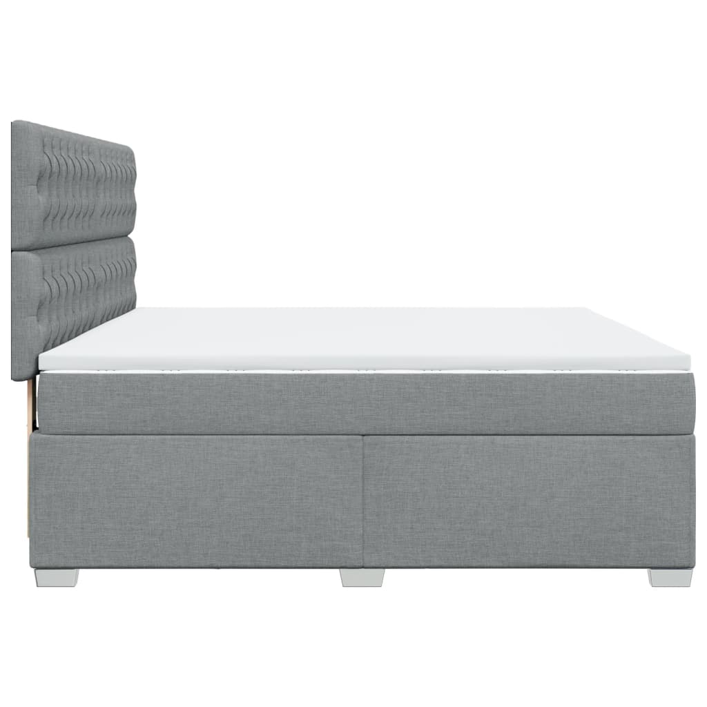 Sommier à lattes de lit avec matelas Gris clair 180x200cm Tissu - XIOS