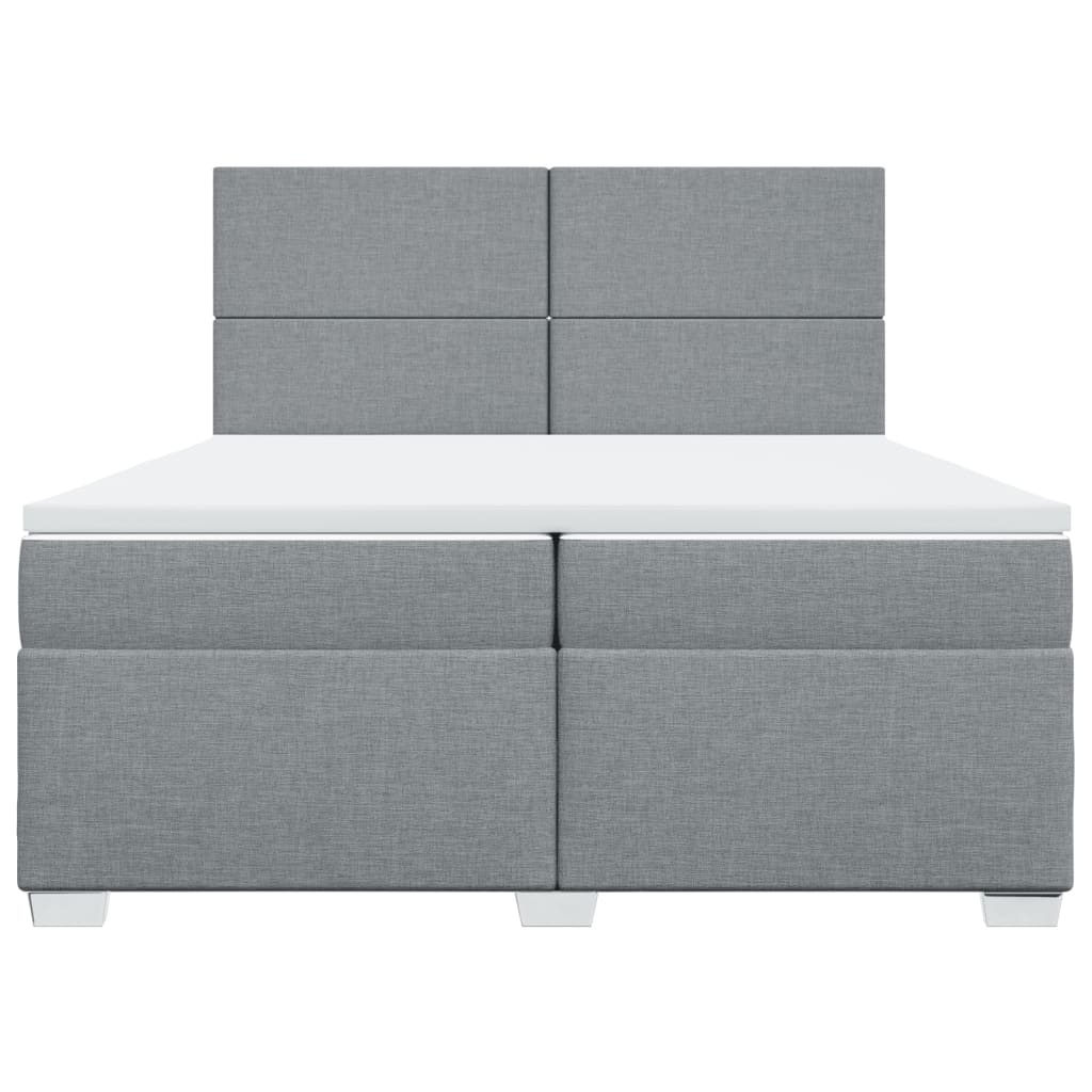 Sommier à lattes de lit avec matelas Gris clair 200x200cm Tissu - XIOS