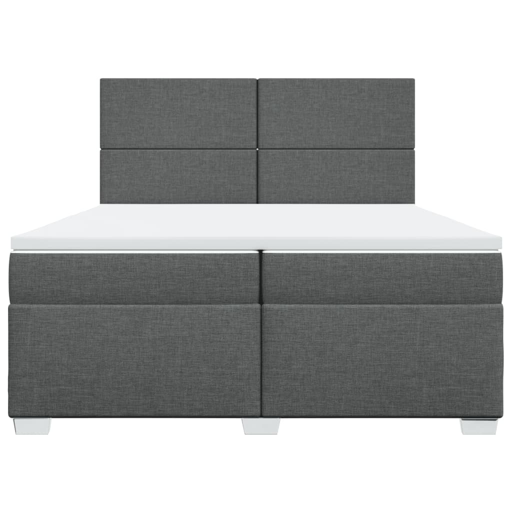 Sommier à lattes de lit avec matelas Gris foncé 200x200cm Tissu - XIOS