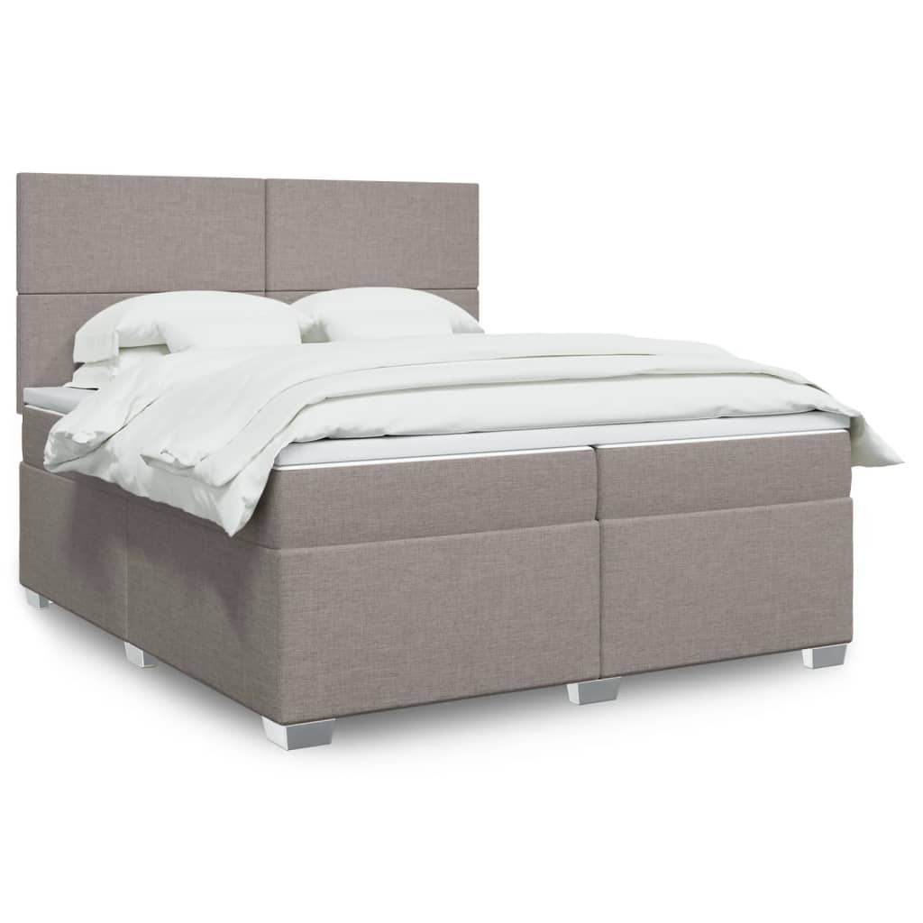 Sommier à lattes de lit avec matelas Taupe 200x200 cm Tissu - XIOS
