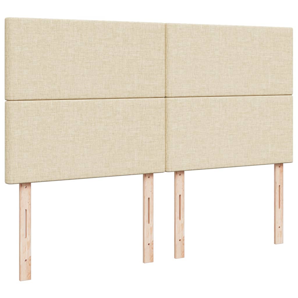 Sommier à lattes de lit avec matelas Crème 200x200 cm Tissu - XIOS