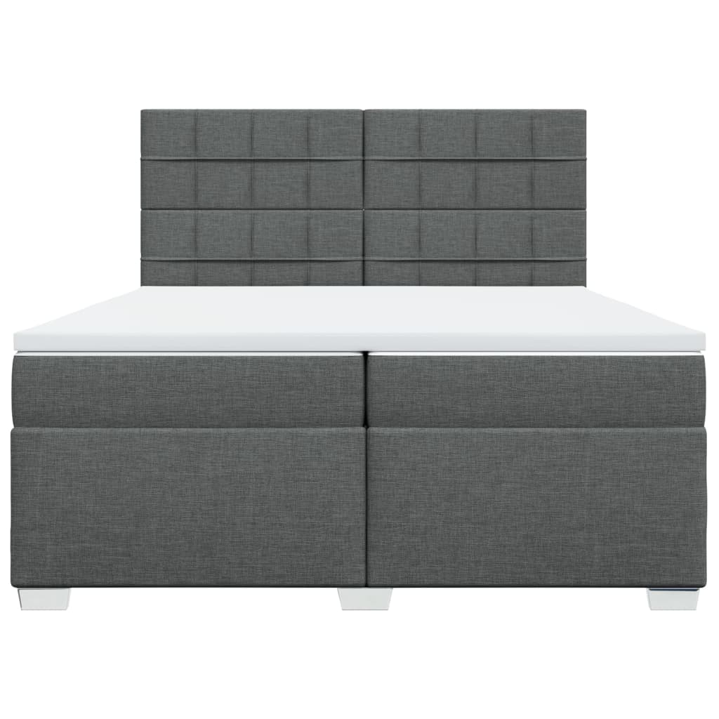 Sommier à lattes de lit avec matelas Gris foncé 200x200cm Tissu - XIOS