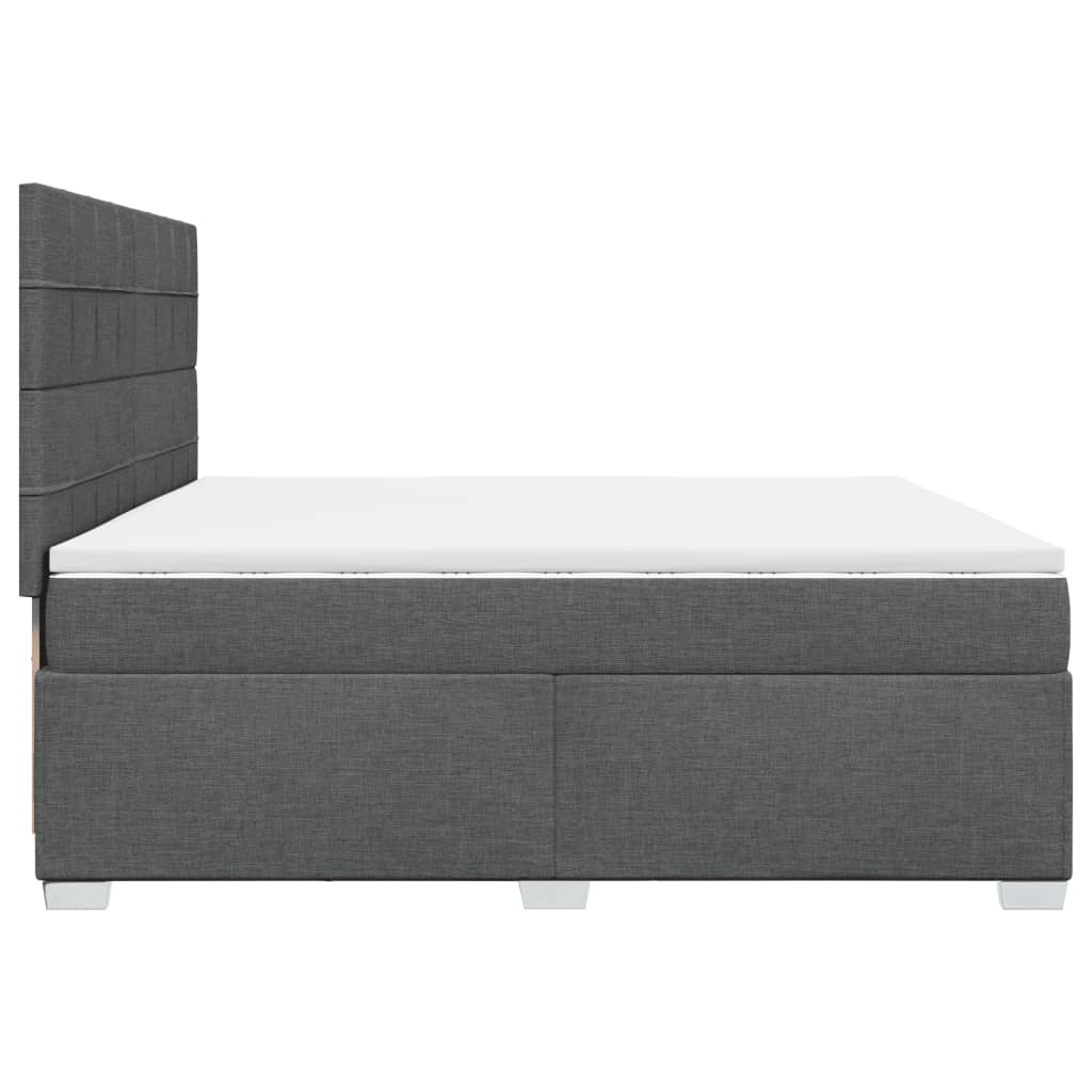 Sommier à lattes de lit avec matelas Gris foncé 200x200cm Tissu - XIOS