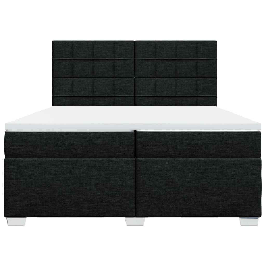 Sommier à lattes de lit avec matelas Noir 200x200 cm Tissu - XIOS
