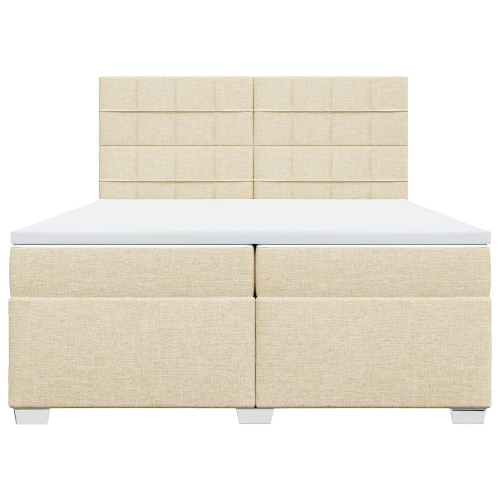 Sommier à lattes de lit avec matelas Crème 200x200 cm Tissu - XIOS