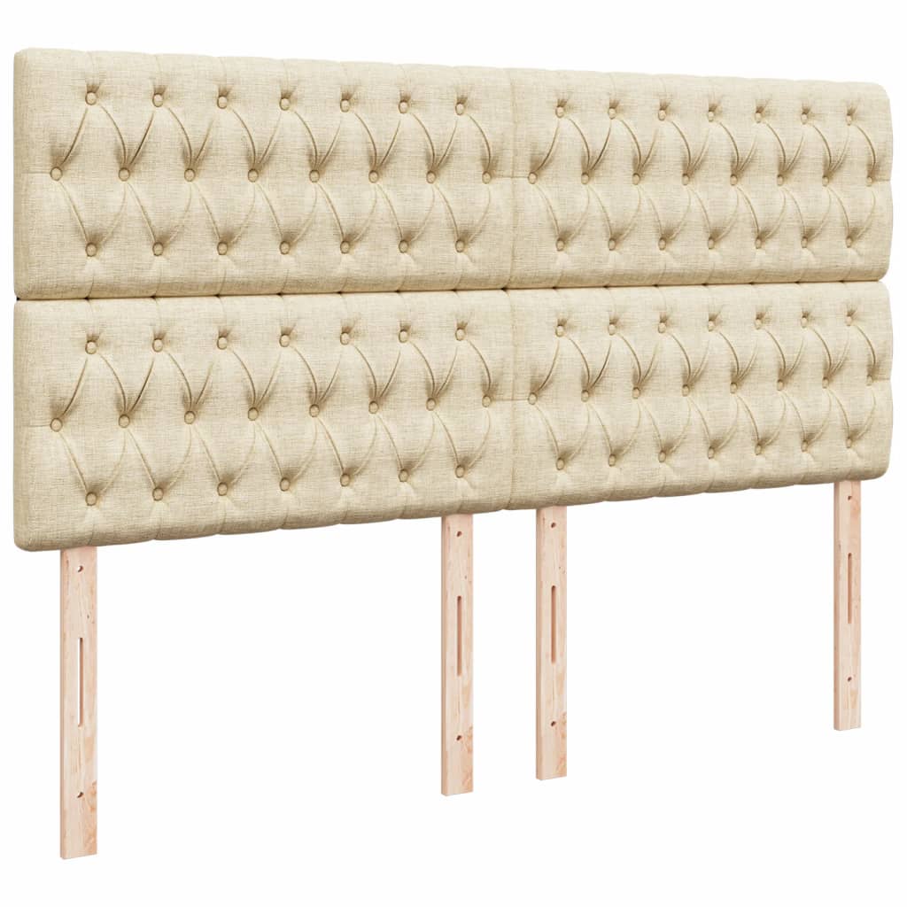 Sommier à lattes de lit avec matelas Crème 200x200 cm Tissu - XIOS