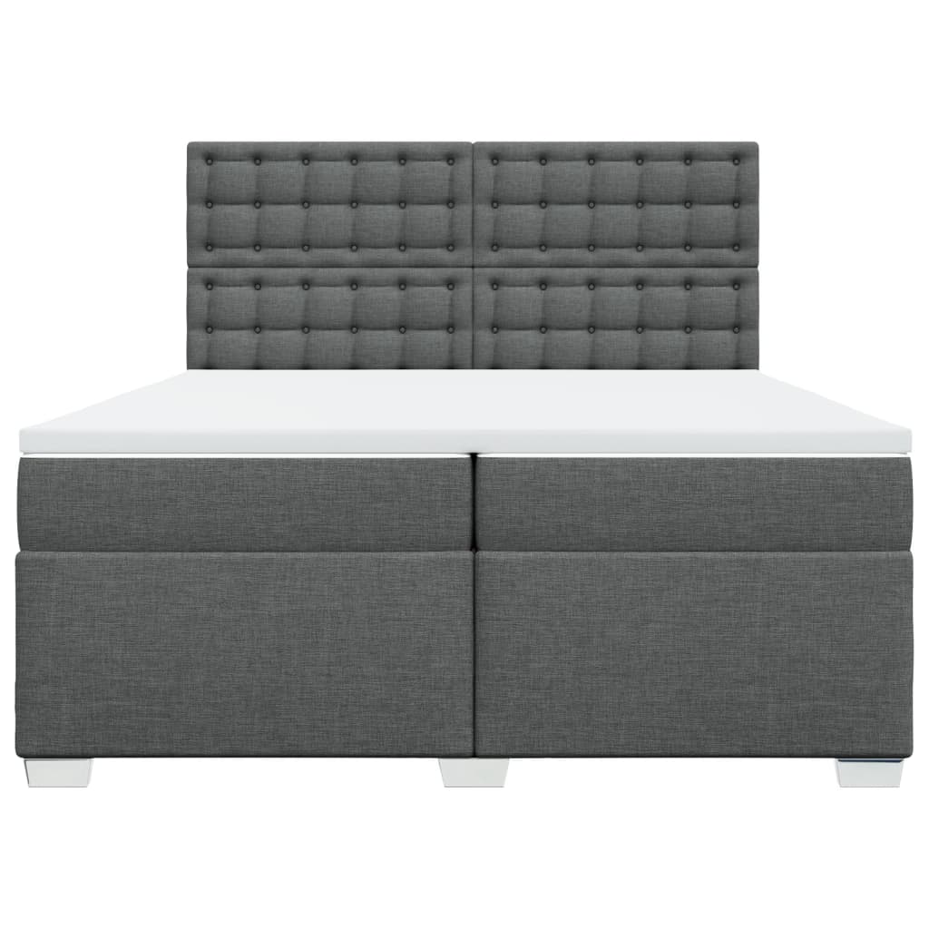 Sommier à lattes de lit avec matelas Gris foncé 200x200cm Tissu - XIOS