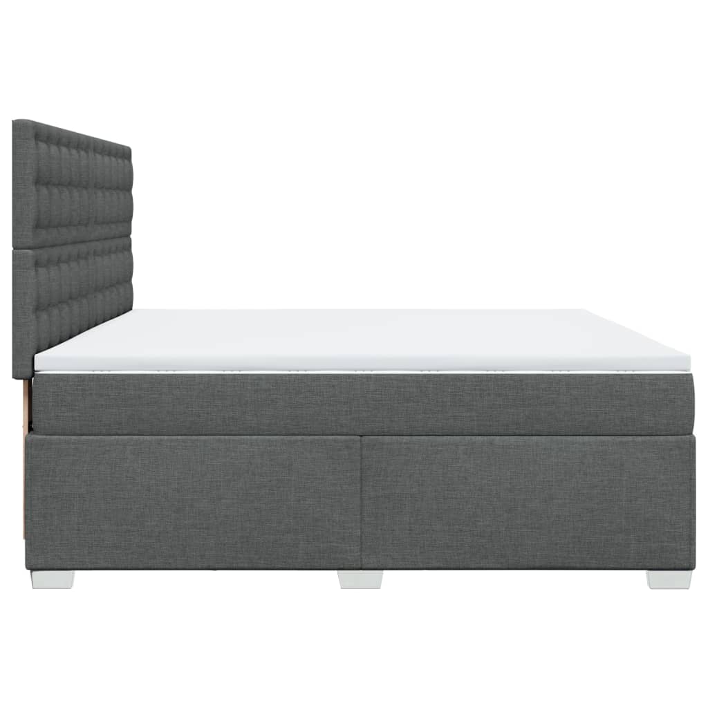 Sommier à lattes de lit avec matelas Gris foncé 200x200cm Tissu - XIOS