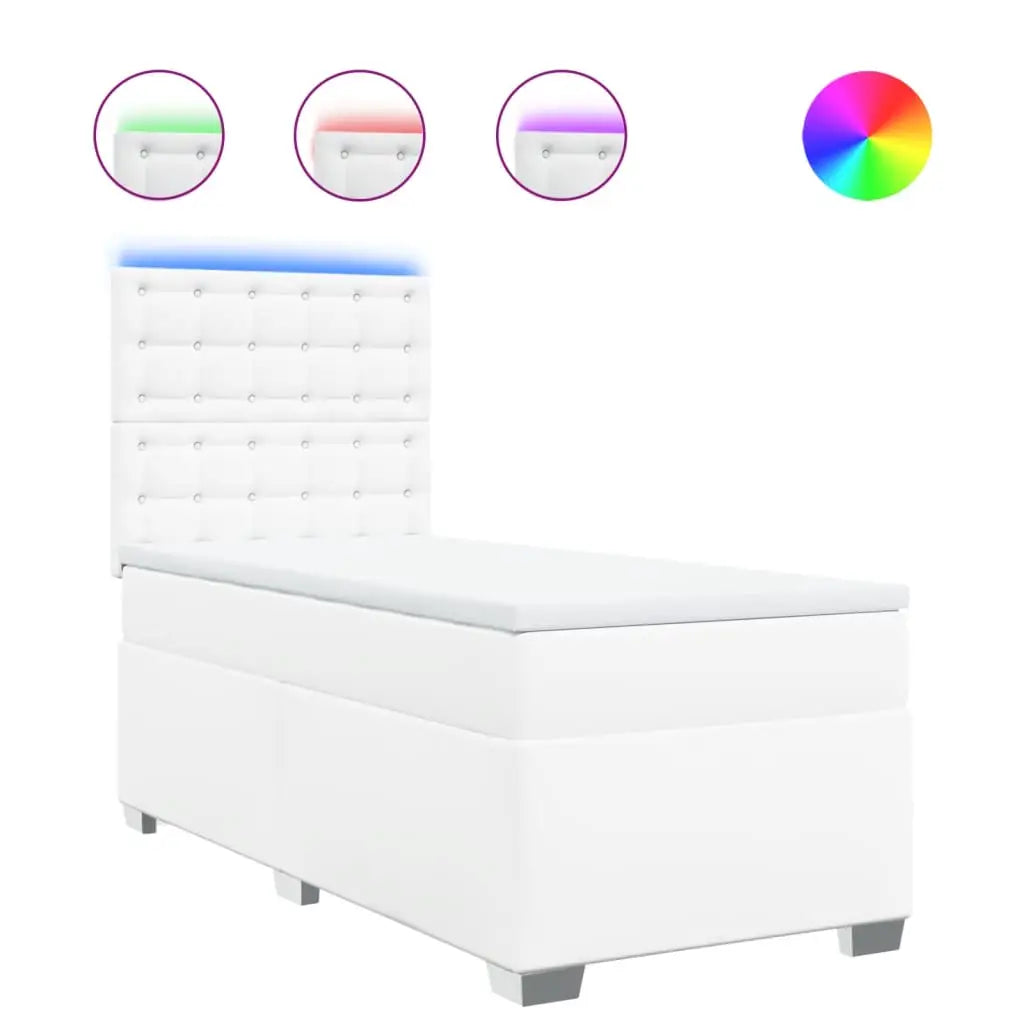 Sommier à lattes de lit avec matelas Blanc 80x200 cm Similicuir - XIOS
