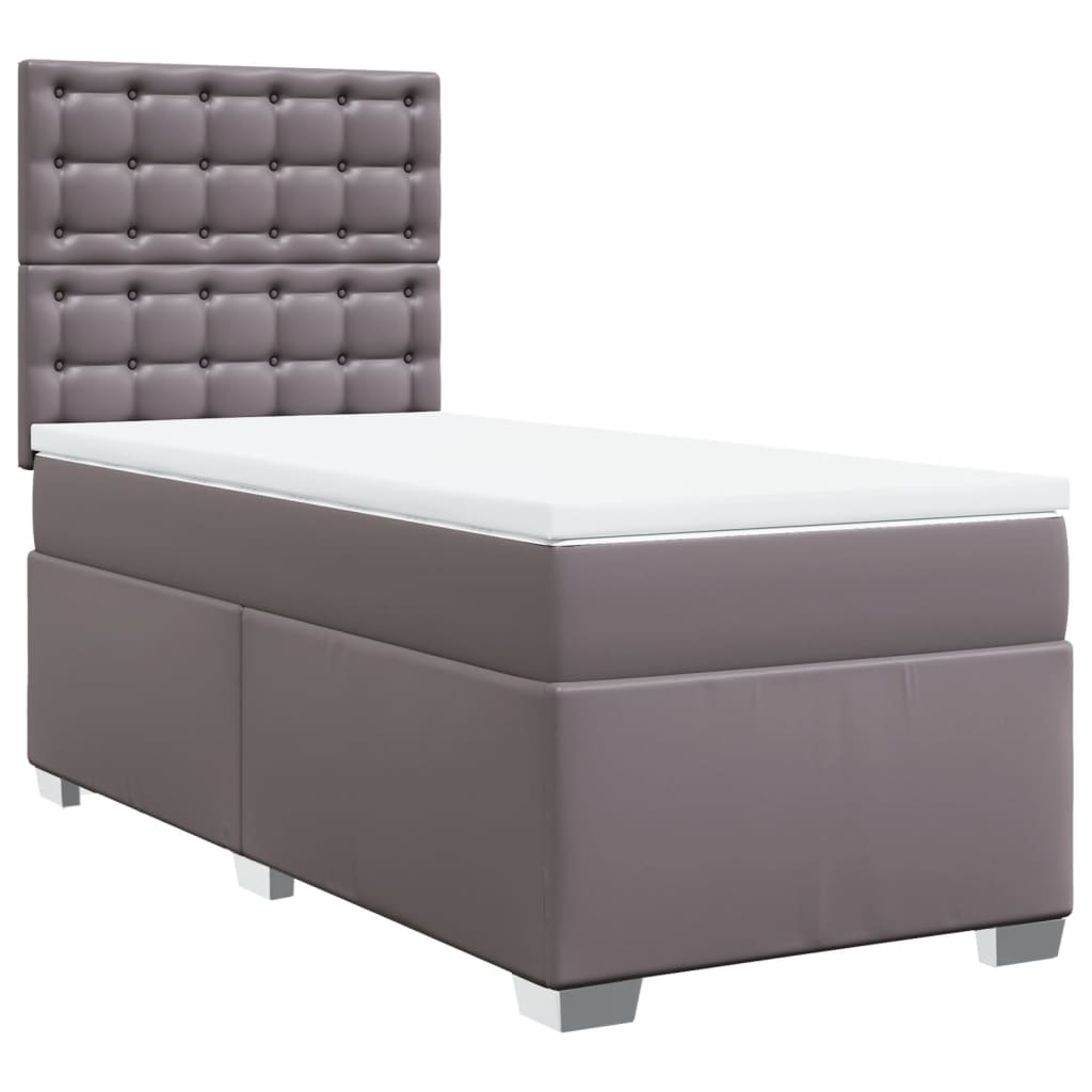 Sommier à lattes de lit avec matelas Gris 80x200 cm Similicuir - XIOS