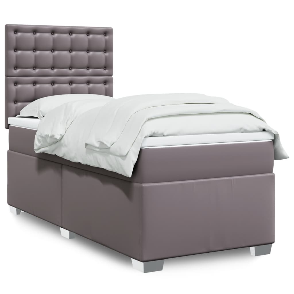 Sommier à lattes de lit avec matelas Gris 80x200 cm Similicuir - XIOS