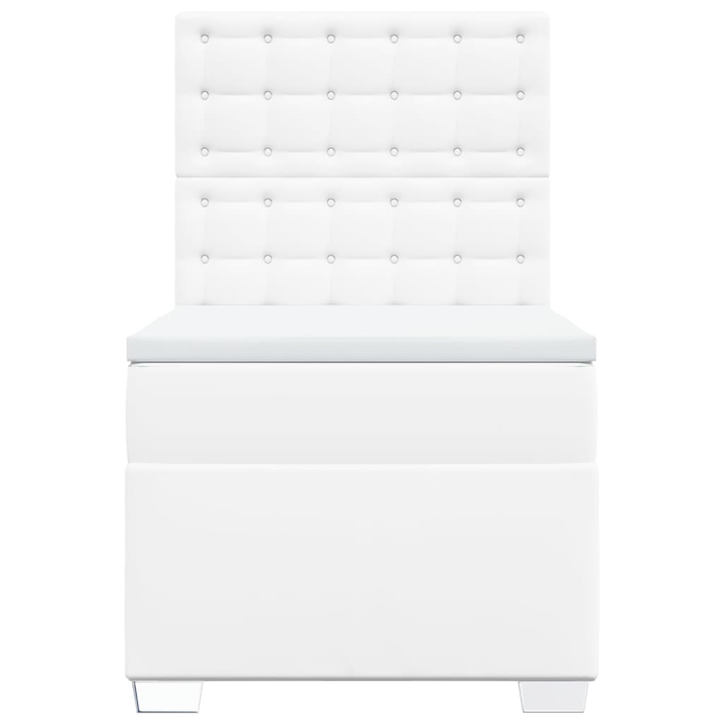 Sommier à lattes de lit avec matelas Blanc 90x190 cm Similicuir - XIOS