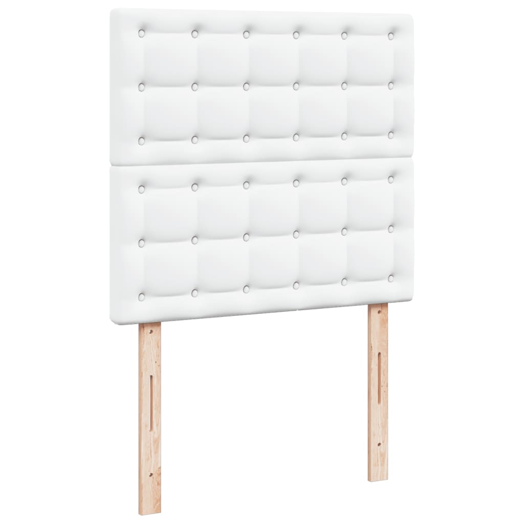 Sommier à lattes de lit avec matelas Blanc 90x190 cm Similicuir - XIOS