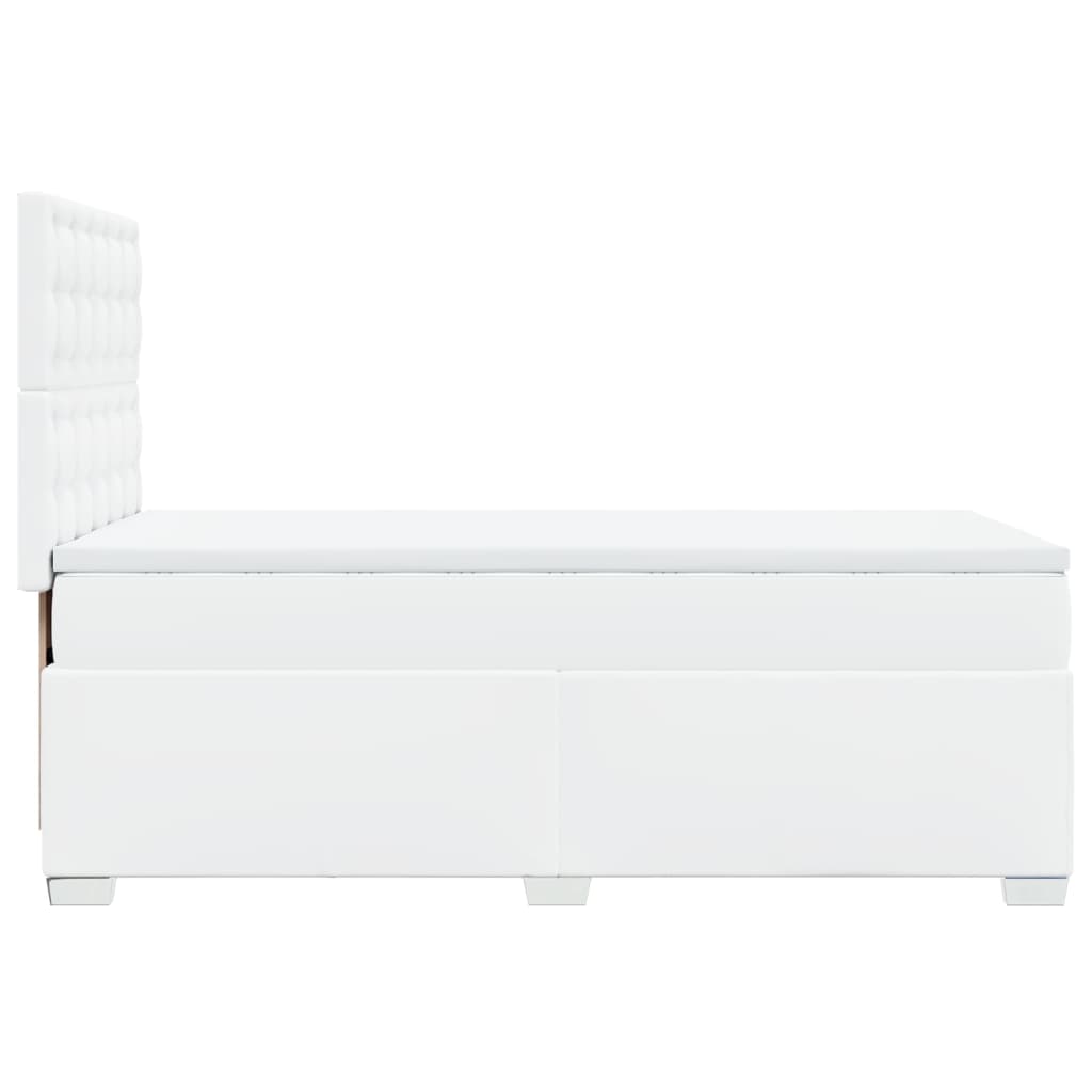 Sommier à lattes de lit avec matelas Blanc 90x190 cm Similicuir - XIOS