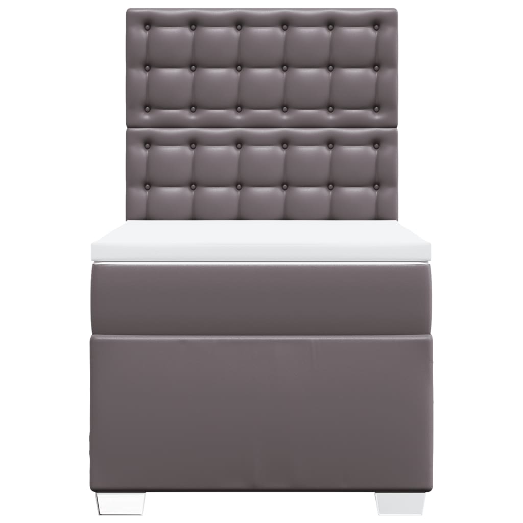 Sommier à lattes de lit avec matelas Gris 90x190 cm Similicuir - XIOS