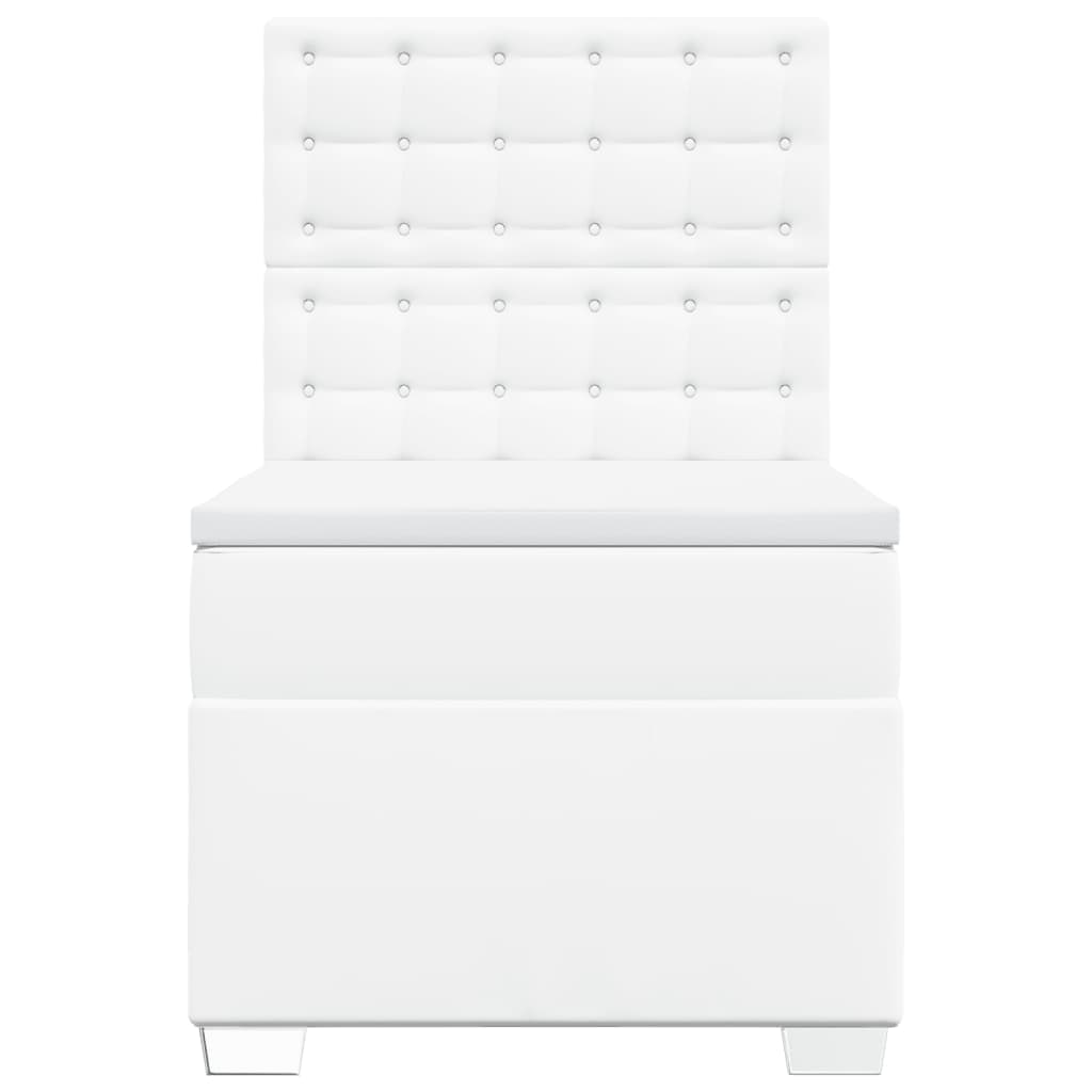Sommier à lattes de lit avec matelas Blanc 90x200 cm Similicuir - XIOS