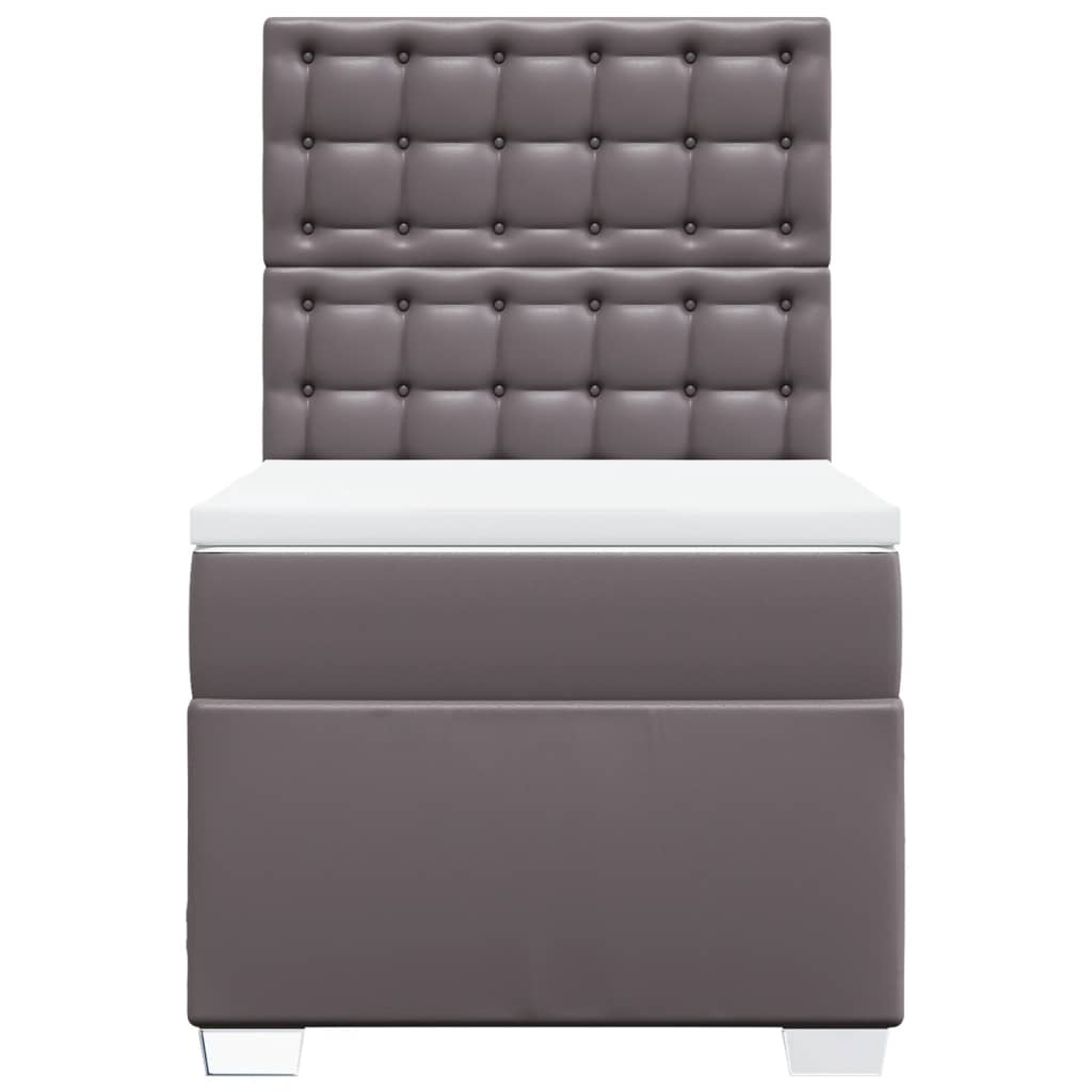 Sommier à lattes de lit avec matelas Gris 90x200 cm Similicuir - XIOS