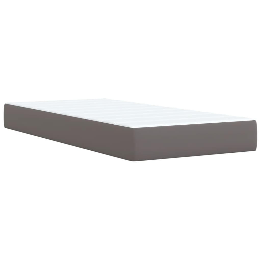 Sommier à lattes de lit avec matelas Gris 90x200 cm Similicuir - XIOS
