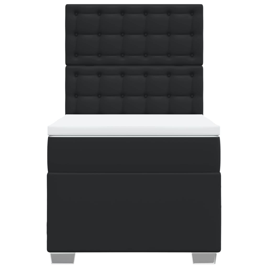 Sommier à lattes de lit avec matelas Noir 100x200 cm Similicuir - XIOS
