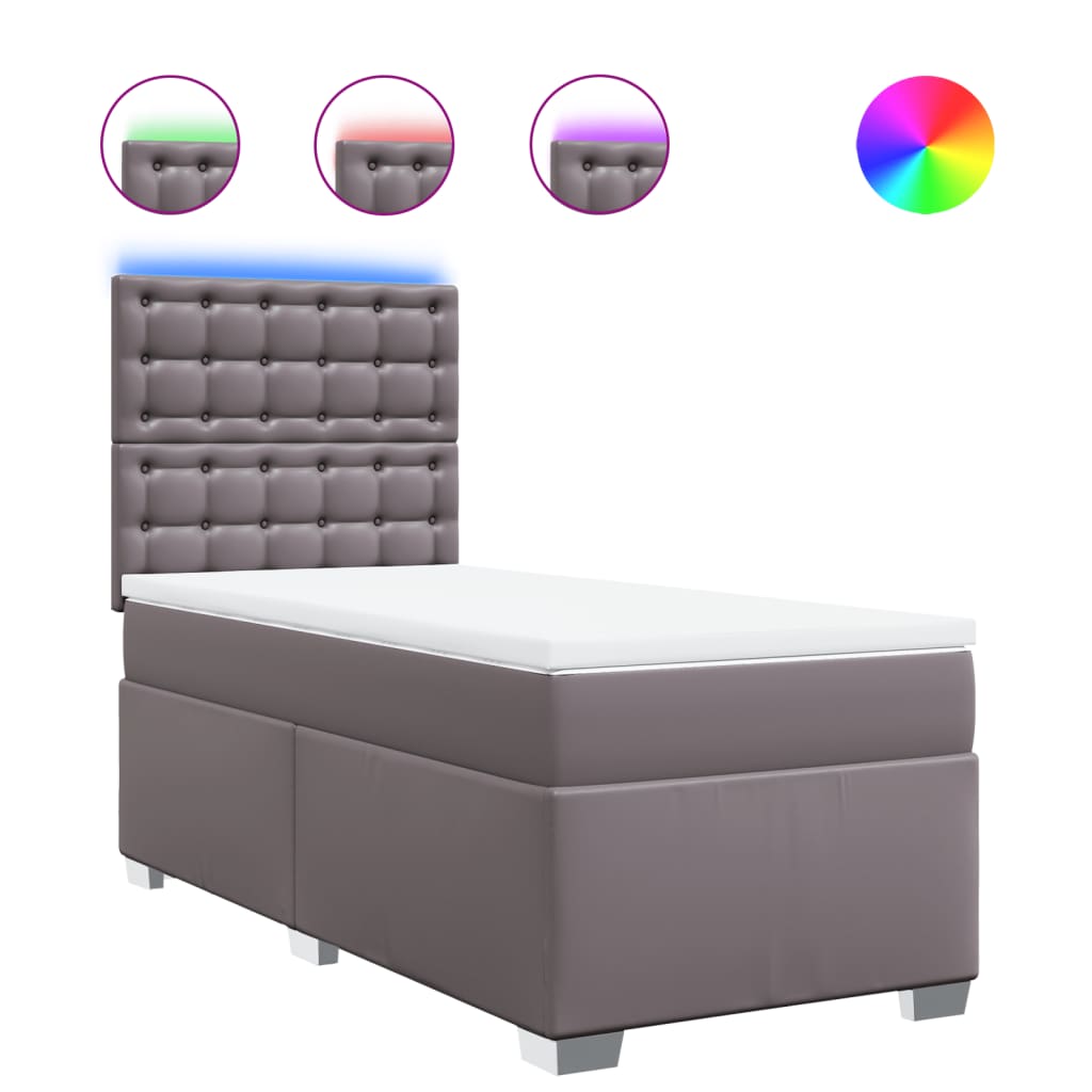 Sommier à lattes de lit avec matelas Gris 100x200 cm Similicuir - XIOS