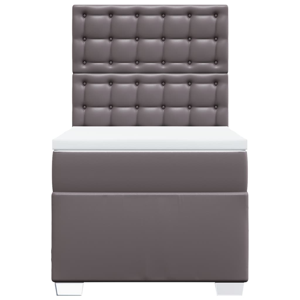 Sommier à lattes de lit avec matelas Gris 100x200 cm Similicuir - XIOS