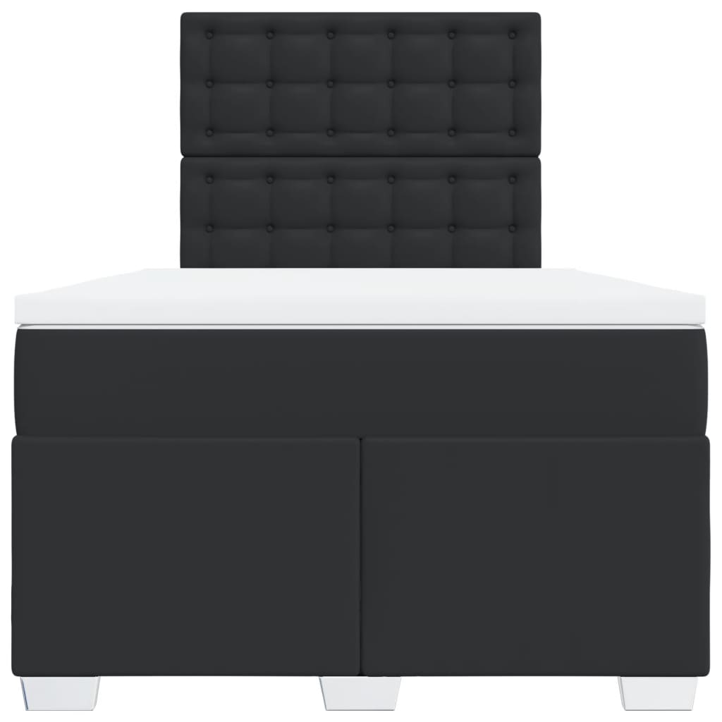 Sommier à lattes de lit avec matelas noir 120x190 cm similicuir - XIOS