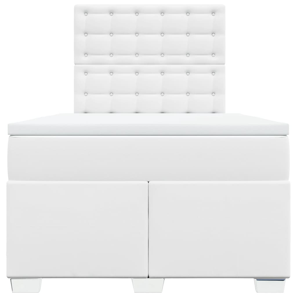 Sommier à lattes de lit avec matelas blanc 120x190cm similicuir - XIOS
