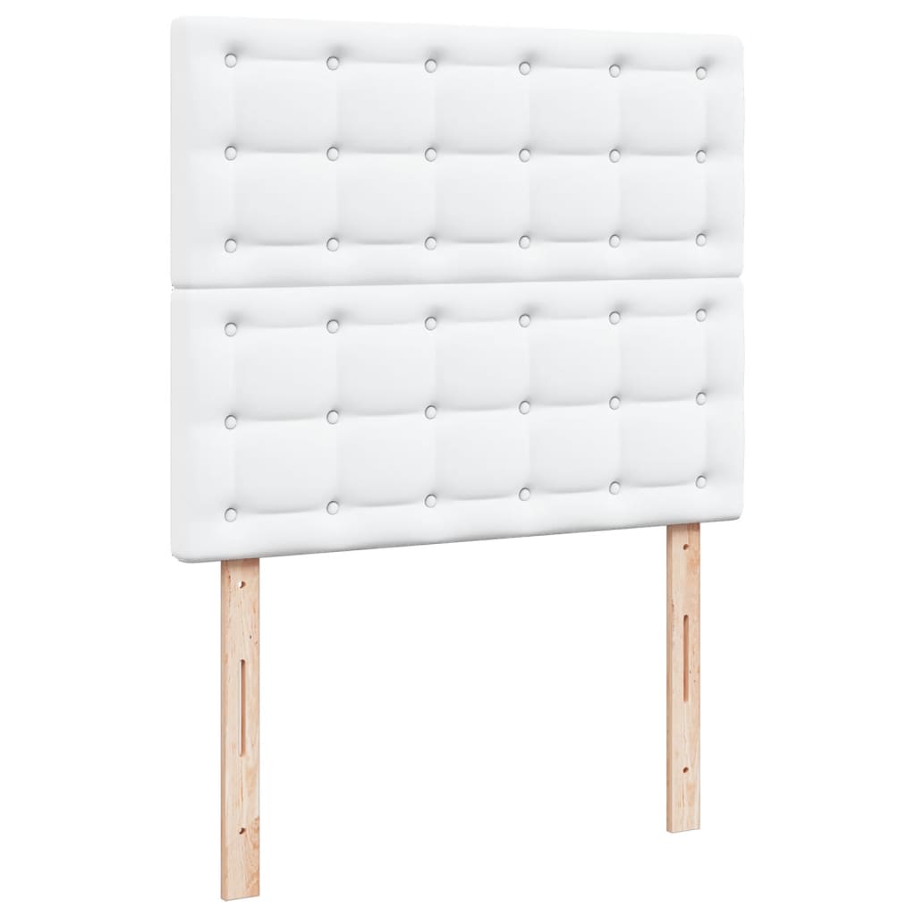 Sommier à lattes de lit avec matelas blanc 120x190cm similicuir - XIOS
