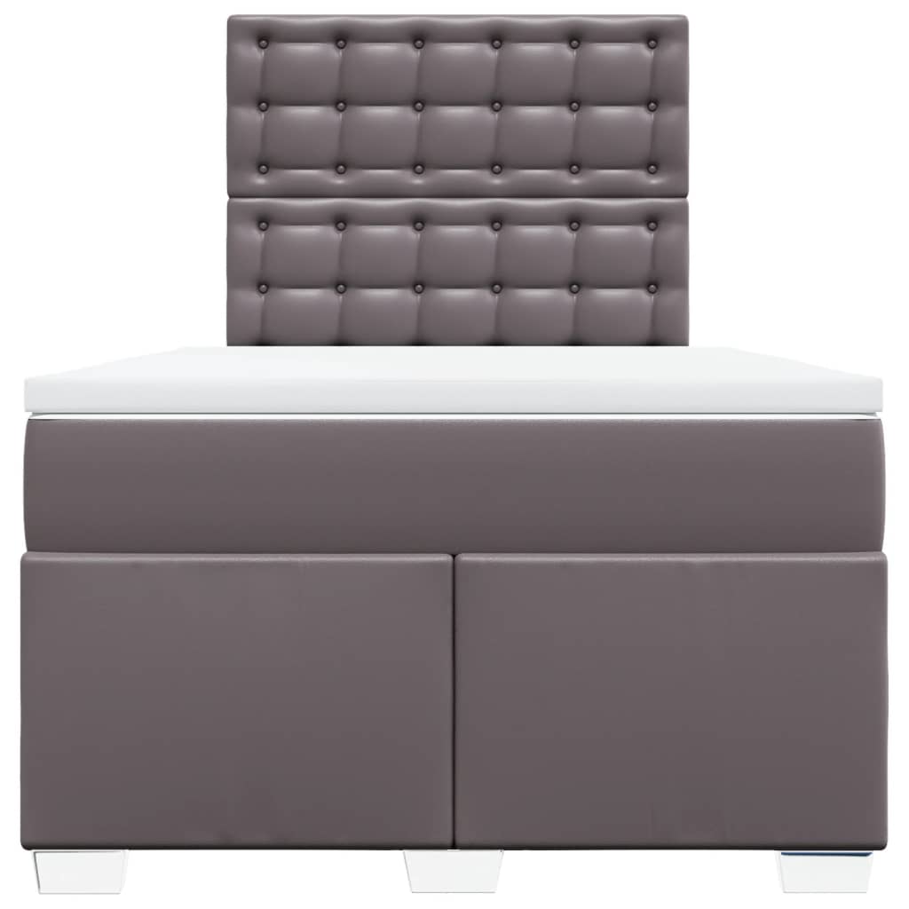 Sommier à lattes de lit avec matelas gris 120x190 cm similicuir - XIOS