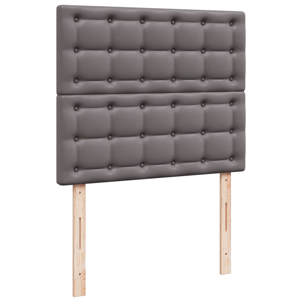 Sommier à lattes de lit avec matelas gris 120x190 cm similicuir - XIOS