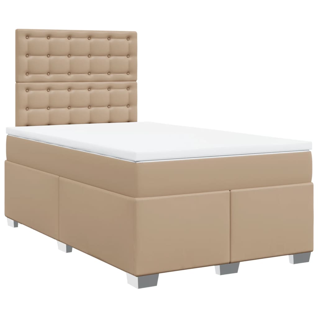 Sommier à lattes de lit matelas cappuccino 120x190cm similicuir - XIOS