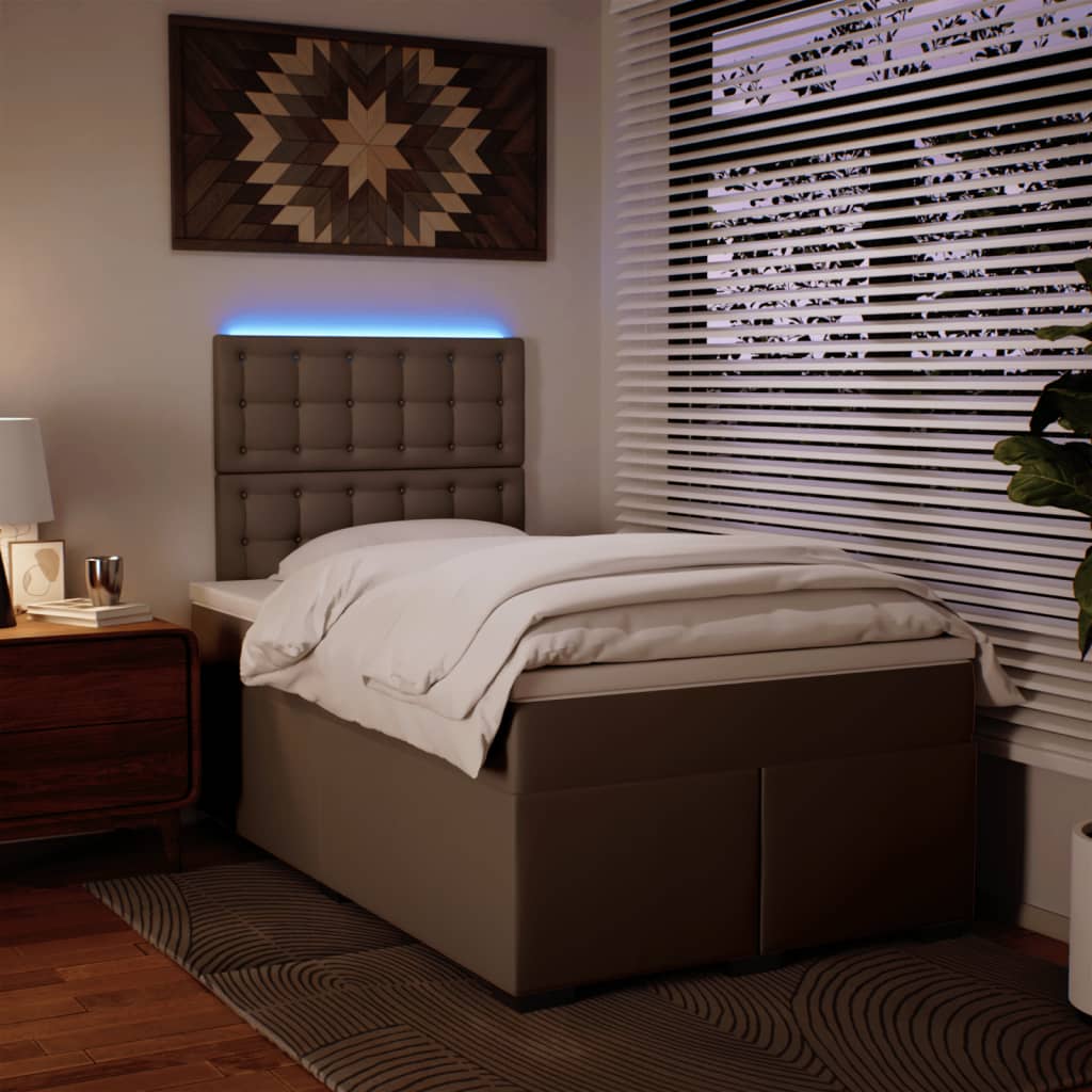 Sommier à lattes de lit matelas cappuccino 120x190cm similicuir - XIOS