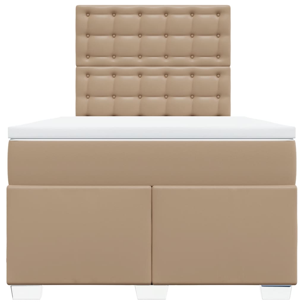 Sommier à lattes de lit matelas cappuccino 120x190cm similicuir - XIOS